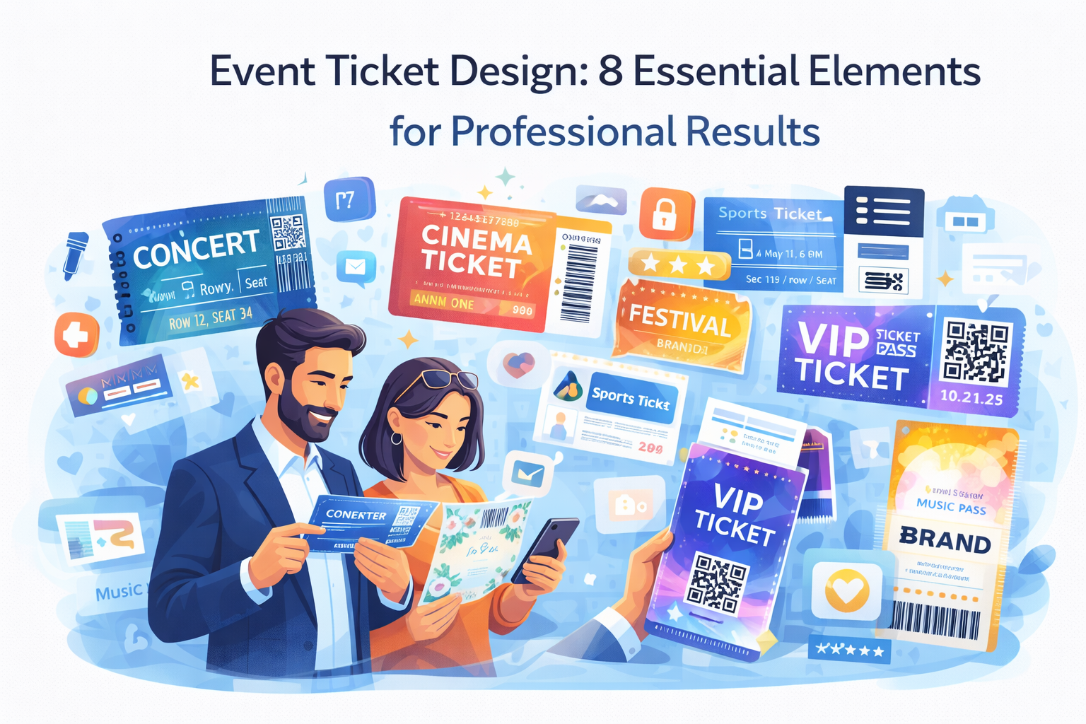 Digital Tickets Example Event Ticket Design Guide 2024 | Free Ticket Maker Tool | TheCrafity