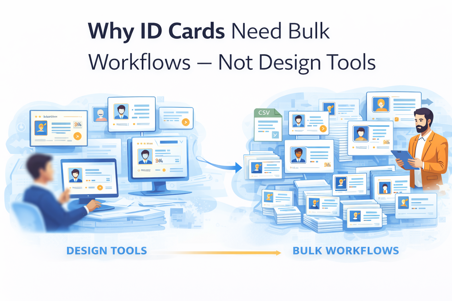 Why ID Cards Need Bulk Workflows — Not Design Tools | TheCrafity